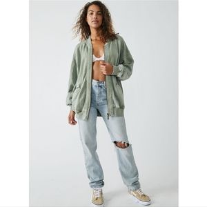 Free People Robby Bomber sweater jacket
